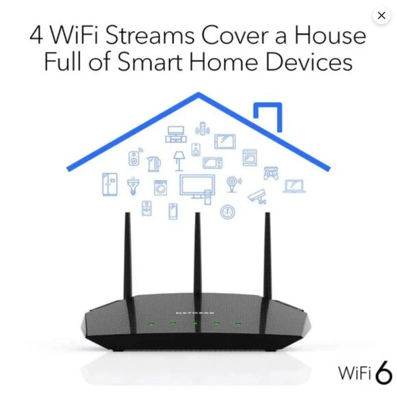NETGEAR WiFi 6 Router (R6700AX) 1.8 Gbps - Dual Band AX1800 - Picture 7 of 8